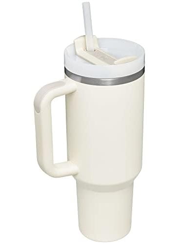 Stanley Stanley Quencher H2.0 FlowState Stainless Steel Vacuum Insulated Tumbler with Lid and Straw for Water, Iced Tea or Coffee, Smoothie and More, Cream , 40 oz  - Image 2