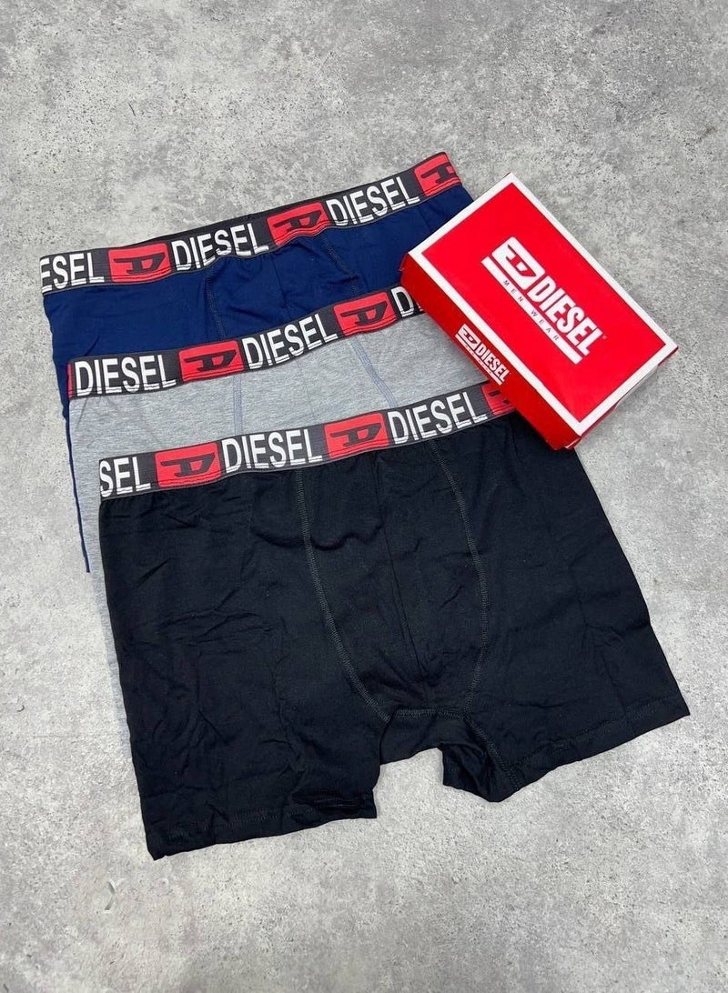 ديزل مجموعة بوكسر رجالي ملابس داخلية قطنية - (عبوة من 3 قطع) - مقاس 2 اكس لارج - Image 1