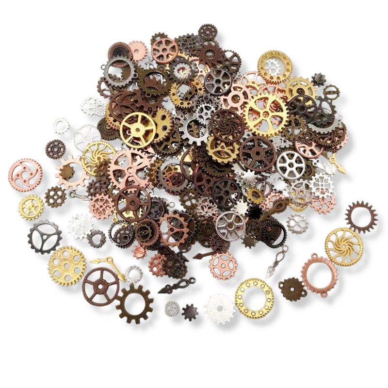 YYHDTYFY 50g Mixed Steampunk Gears Accessories Decor DIY Metal Antique Clock Watch Gear Cog Wheel Pendants Charms For Crafting Jewelry Making - Image 1