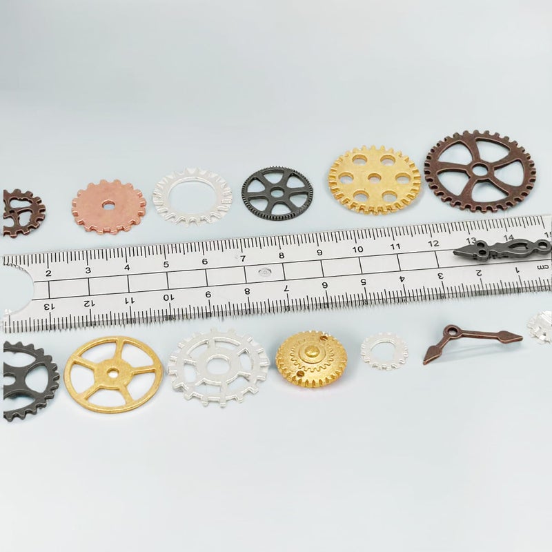YYHDTYFY 50g Mixed Steampunk Gears Accessories Decor DIY Metal Antique Clock Watch Gear Cog Wheel Pendants Charms For Crafting Jewelry Making - Image 3