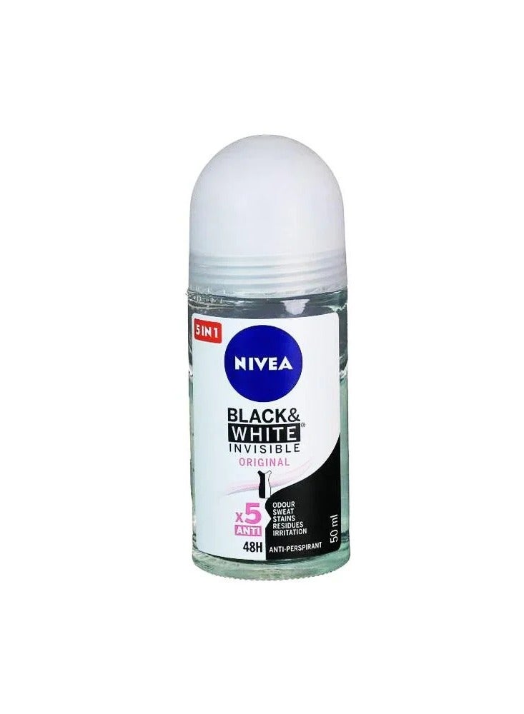 Nivea White & Black Invisible Original Deodorant Roll On for Women 50ml