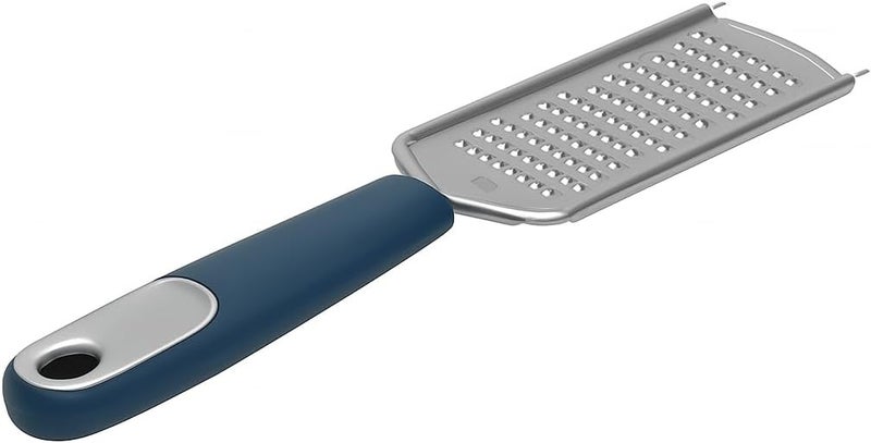 FITTO Cheese Grater with Grey Plastic Handle - Large Razor Sharp Stainless Steel Blades for Grating Cheeses, Shredding Cabbage, and Zesting Citrus Fruits with Comfortable Non-Slip Grip - Image 1