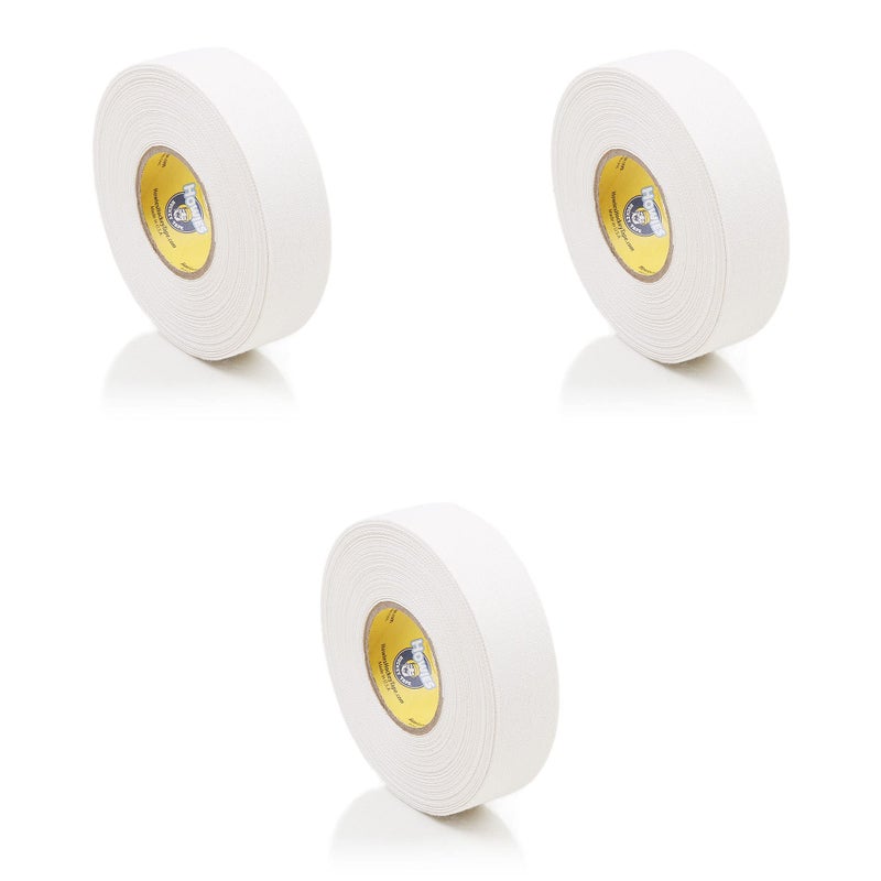 Howies Hockey Stick Tape Premium Cloth White 1" x 24yd (72') 3-Pack