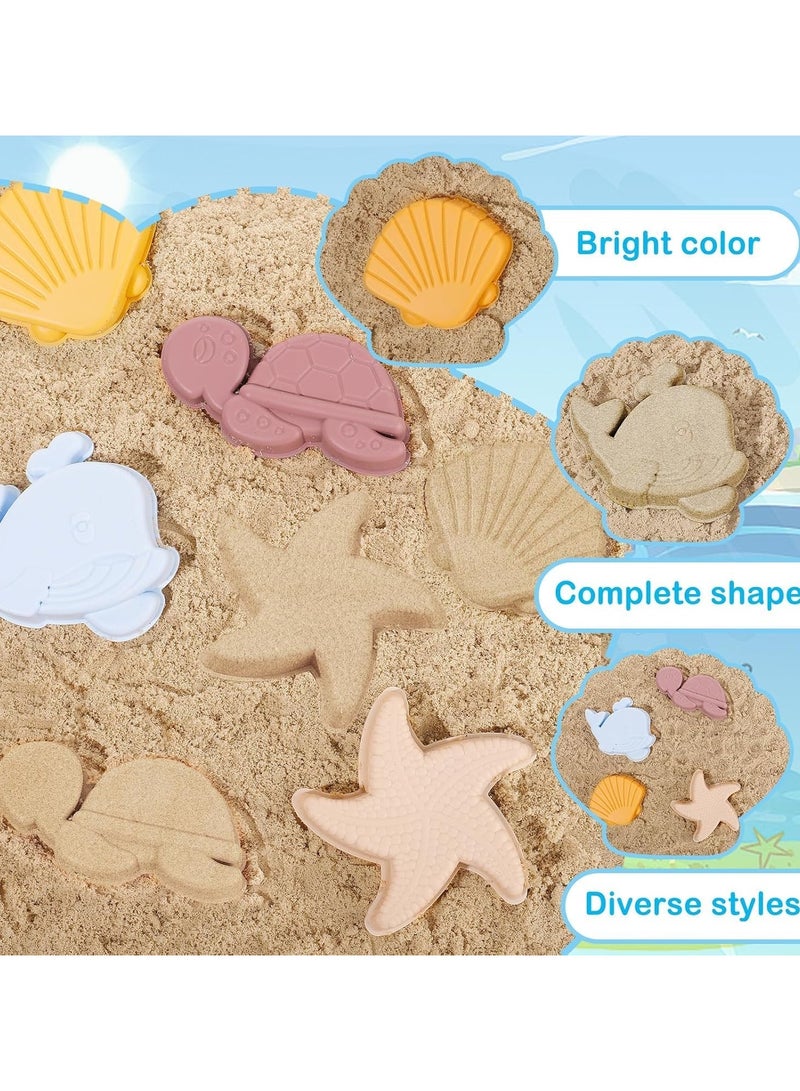 VUCATIN Silicone Sand Toys for Baby with Portable Beach Bag - Kids Beach Set with Beach Toy Molds Shovel Bucket Set - Sand Toys Toddler Sandbox Toys for Kids Outdoor Summer Playset (Blue)  - Image 3