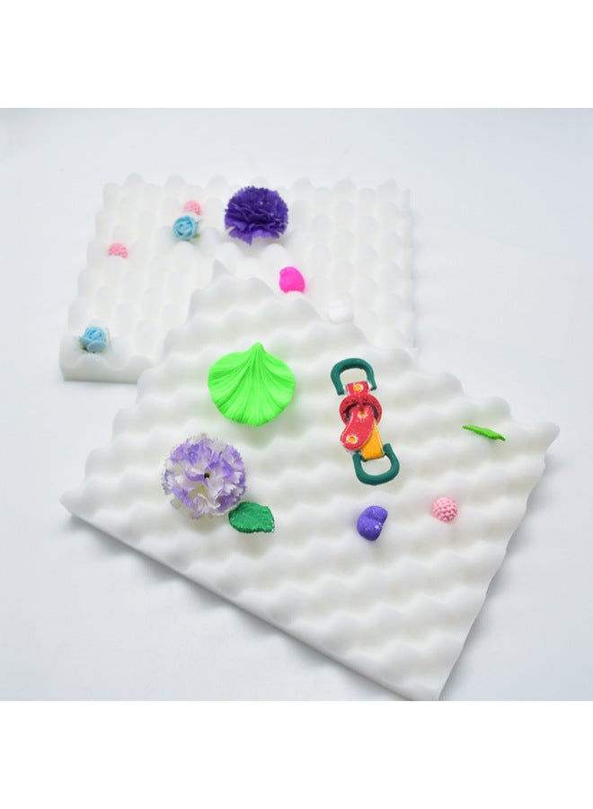 2p Wave Sponge Pad 5 Hole 12 Hole Pad Baking Fold Cake Tool Sugar Flower Drying Setting Foam Pad Spot-Specifications:5 Hole Pad (powder + Green) - Image 2