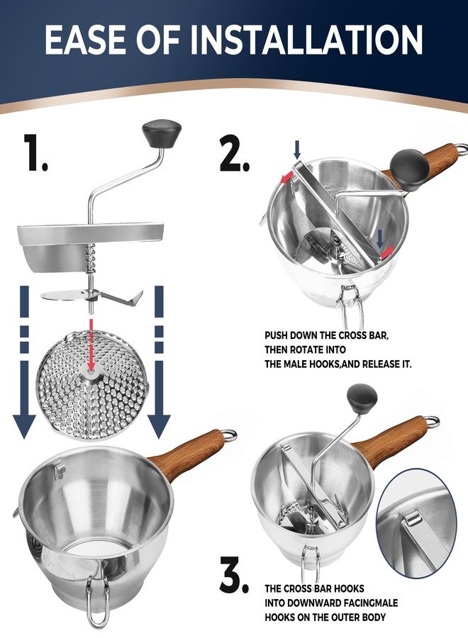 Gemfino Food Mill Stainless Steel With 3 Grinding Discs and Complete Canning Supplies Starter Kit of 8-Includes Tongs, Jar Lifter, Wrench, Lid Lifter, measurer,Funnel,Labels,Multifunctional Spoon(MW-BL-GR) - Image 5
