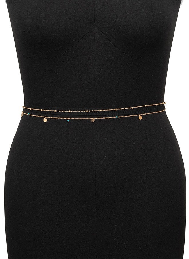 Simple tassel sequin double chain casual waist chain decoration - Image 4