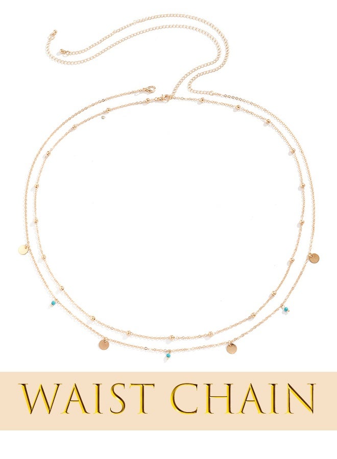 Simple tassel sequin double chain casual waist chain decoration - Image 1
