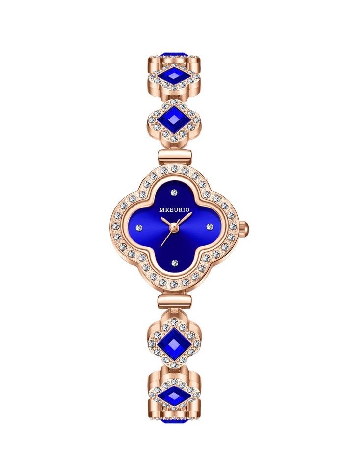 Women Four Leaf Clover Quartz Watch Fashion Bracelet Jewelry Wristwatch