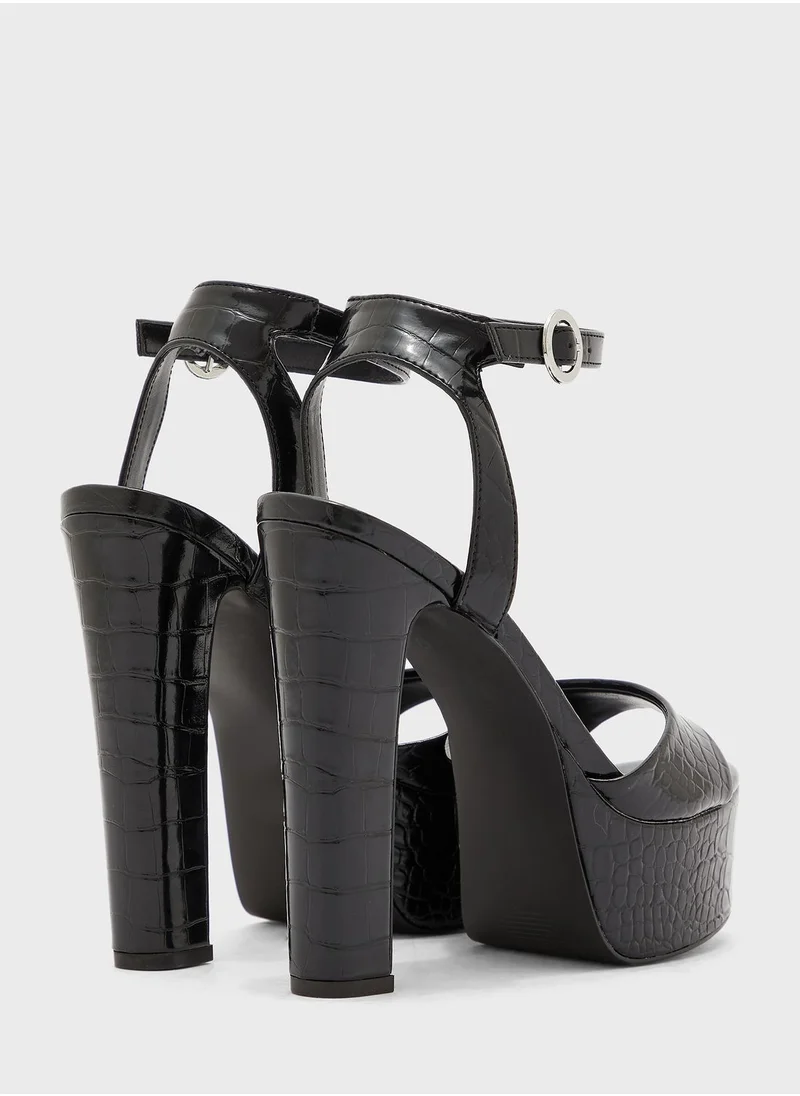 STEVE MADDEN Skyla Snake Print Ankle Strap Sandals