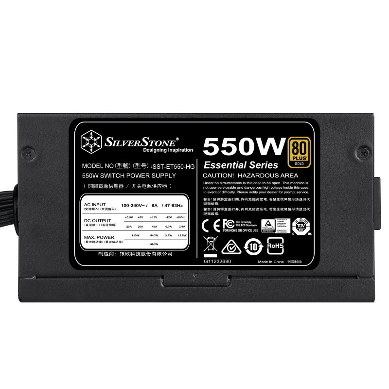 Silverstone Technology 550 Watt Semi-Modular 80 Plus Gold Computer Power Supply PSU, SST-ET550-HG - Image 2