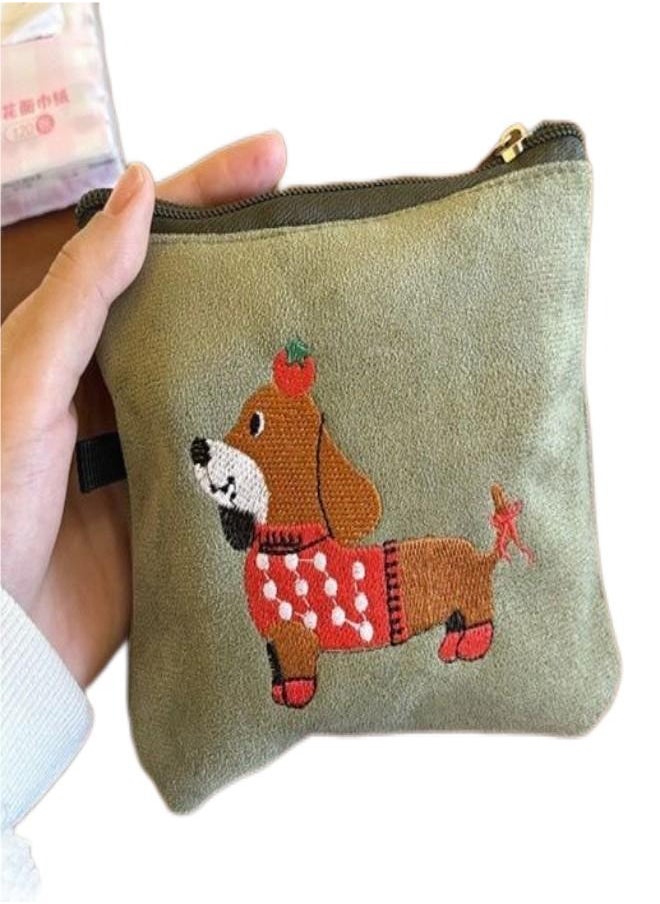 Generic Cute Plush Dog Card Holder – Portable Mini Wallet & Storage Pouch, Soft Furry Coin Purse for Travel & Everyday Use  - Image 1