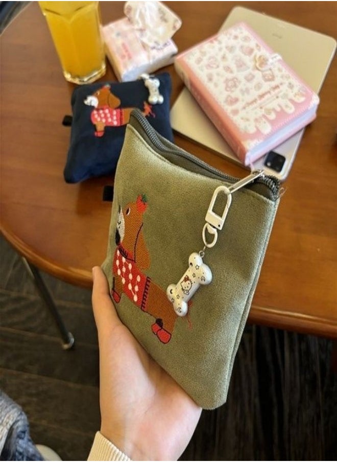 Generic Cute Plush Dog Card Holder – Portable Mini Wallet & Storage Pouch, Soft Furry Coin Purse for Travel & Everyday Use  - Image 2