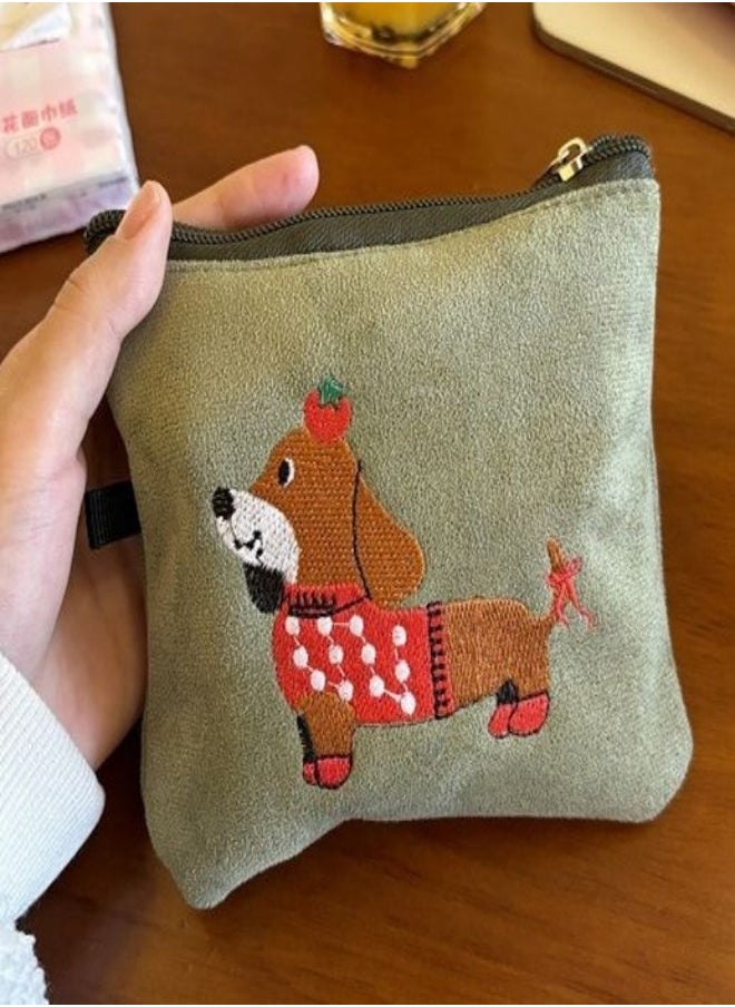 Generic Cute Plush Dog Card Holder – Portable Mini Wallet & Storage Pouch, Soft Furry Coin Purse for Travel & Everyday Use  - Image 5