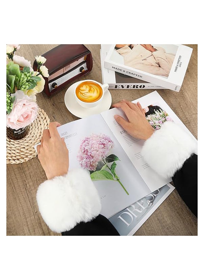 SYOSI - 3 Pairs Women's Faux Fur Wrist Cuffs Winter Furry Wristbands Fluffy Fur Cuff Bracelet Arm Warmer Accessories,Gift for Women Girls - Image 1