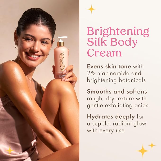 Kopari Brightening Silk Body Cream with 2% Niacinamide, AHAs & Kakadu Plum  Hydrating Body Lotion for Radiant, Even Skin Tone, Lightweight, Fast-Absorbing, Juicy Pink Guava Scent, 6.7 fl oz - Image 3
