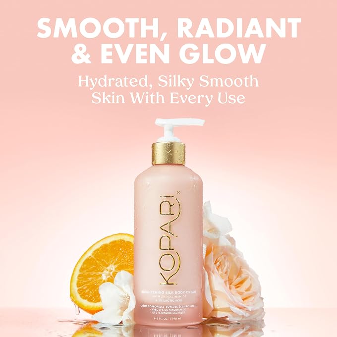 Kopari Brightening Silk Body Cream with 2% Niacinamide, AHAs & Kakadu Plum  Hydrating Body Lotion for Radiant, Even Skin Tone, Lightweight, Fast-Absorbing, Juicy Pink Guava Scent, 6.7 fl oz - Image 2