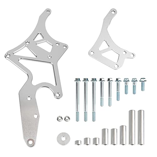 Edicapo for LS Engine Serpentine Bracket Alternator & Power Steering Pump Swap Conversion Compatible with Chevrolet LS1 LS2 LS3 LS6 LS7 4.8 5.3 6.0 6.2 Truck SUV 1962-1981 Relocation Bracket (Silver) - Image 1