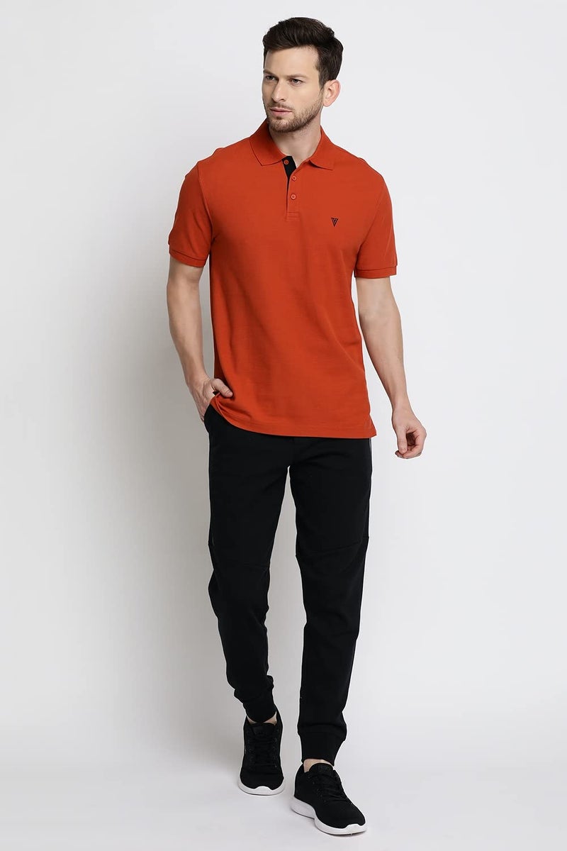 Van Heusen Athleisure Men Athleisure Colour Fresh Polo Regular Fit T-Shirt-100% Combed Cotton-Moisture Wicking, Ultra Soft_60032_Dusty Orange_XXL - Image 5