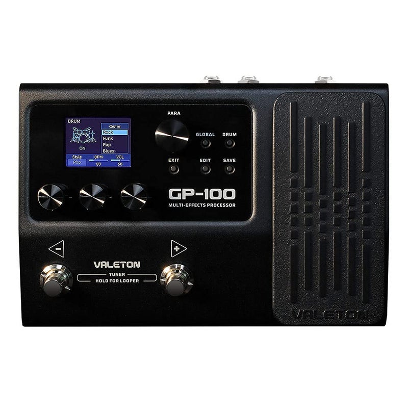 Valeton GP-100 Guitar Bass Amp Modeling IR Cabinets Simulation Multi Language Multi-Effects with Expression Pedal Stereo OTG USB Audio Interface (BLACK)