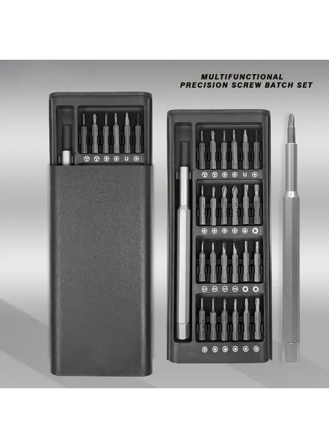 25 In 1 Precision Screwdriver Set Black Electronics Repair Tool Kit For Mobile Phones Tablets And Asymmetrical Maintenance With Durable Case And Various Screw Heads - Image 3
