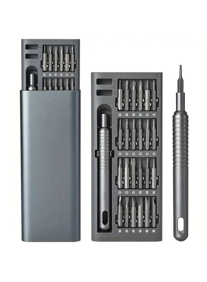25 In 1 Precision Screwdriver Set Black Electronics Repair Tool Kit For Mobile Phones Tablets And Asymmetrical Maintenance With Durable Case And Various Screw Heads - Image 1