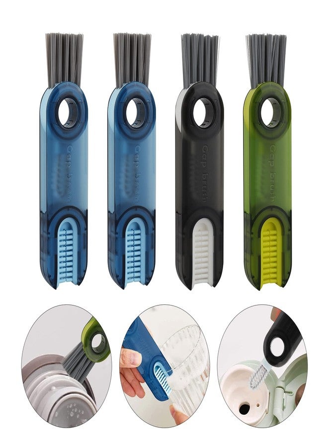 3 in 1 Tiny Bottle Cup Lid Detail Brush Straw Cleaner Tools Multi-Functional Crevice Cleaning Brush, Multipurpose Bottle Gap Cleaner Brush (4 Pack) - Image 1