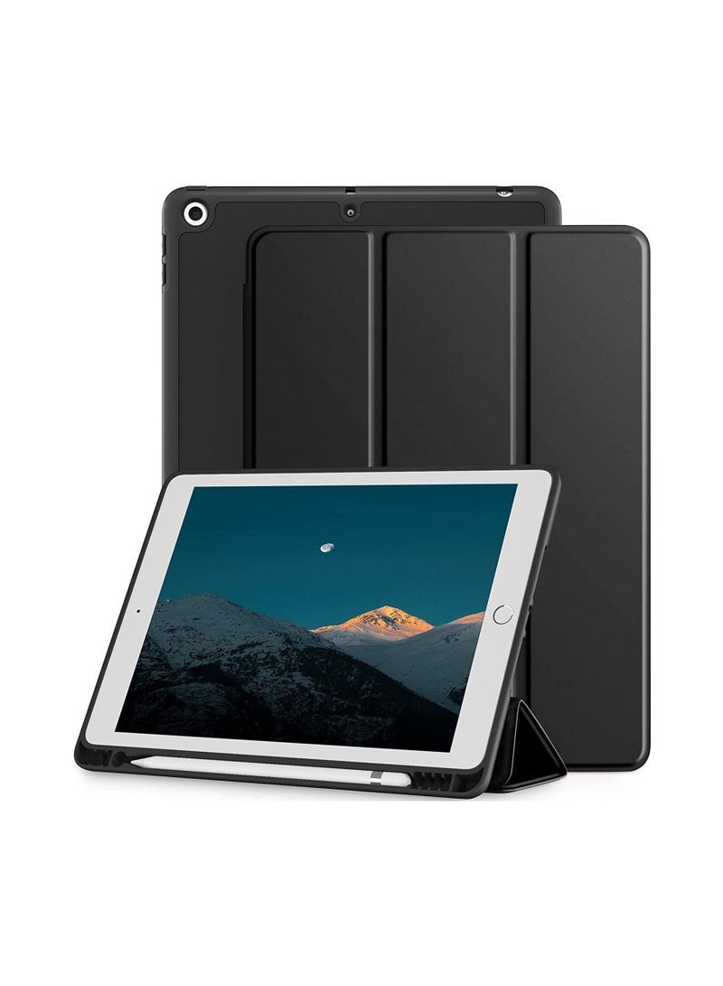 Captaintech Smart Case with Pencil Holder for iPad 10.2 Inch Generation 2021/2020 / 2019, Black - Image 1