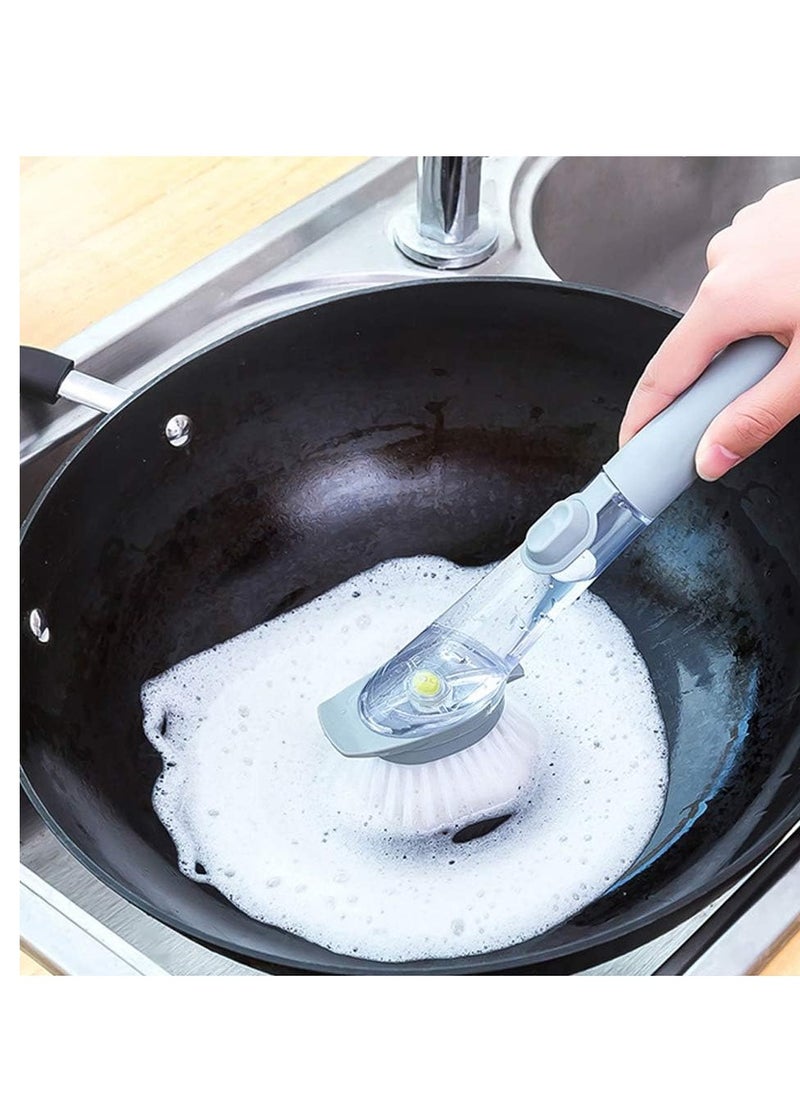 Generic Dishwashing Cleaning Brush Handle Soap Dispenser for Long Kitchen Sink Automatic Sponge for Countertop Cleaning  - Image 3