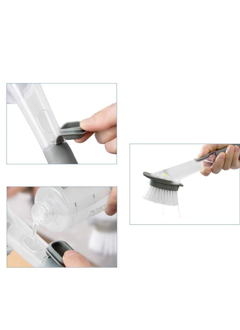 Generic Dishwashing Cleaning Brush Handle Soap Dispenser for Long Kitchen Sink Automatic Sponge for Countertop Cleaning  - Image 4