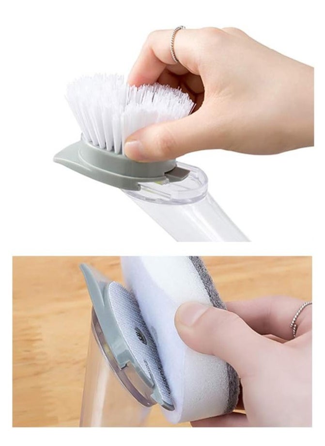 Generic Dishwashing Cleaning Brush Handle Soap Dispenser for Long Kitchen Sink Automatic Sponge for Countertop Cleaning  - Image 5