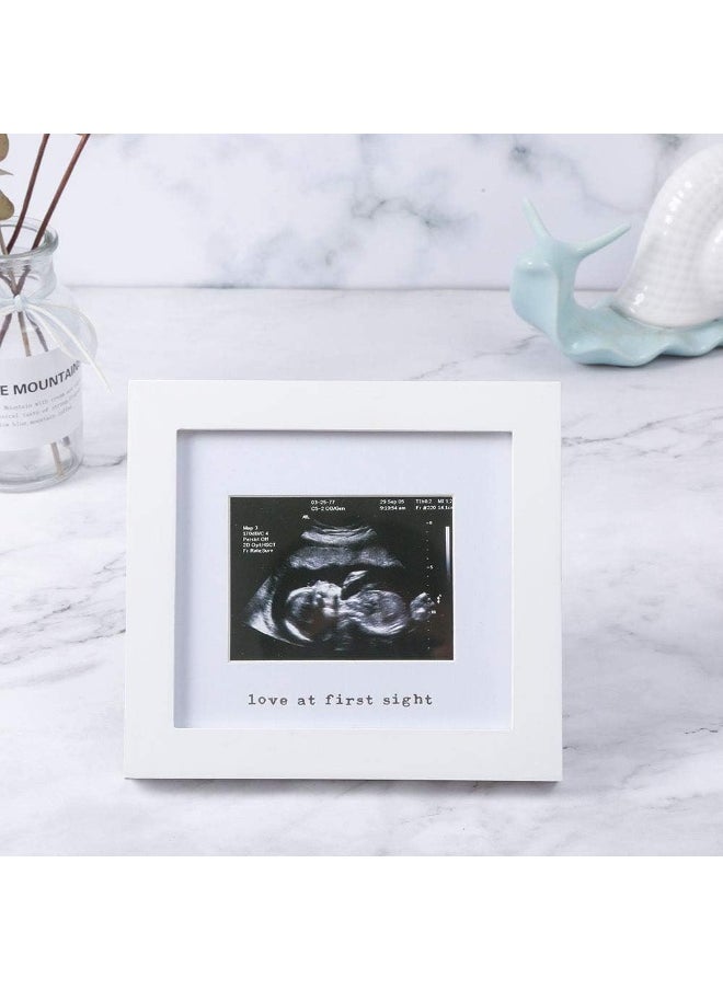 IHEIPYE IHEIPYE Baby Sonogram Photo Frame - 1st Ultrasound Picture Frame - Idea Gift for Expecting Parents, Baby Shower, Gender Reveal Party, Baby Nursery Decor silver text White 16  - Image 2