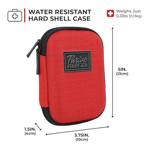 Thrive Mini First Aid Kit Compact Travel Essentials for Camping Cruise Waterproof Survival Med Kit for Hiking Portable Emergency Hiking Supplies Pouch 66Piece Red Shell Case - Image 5