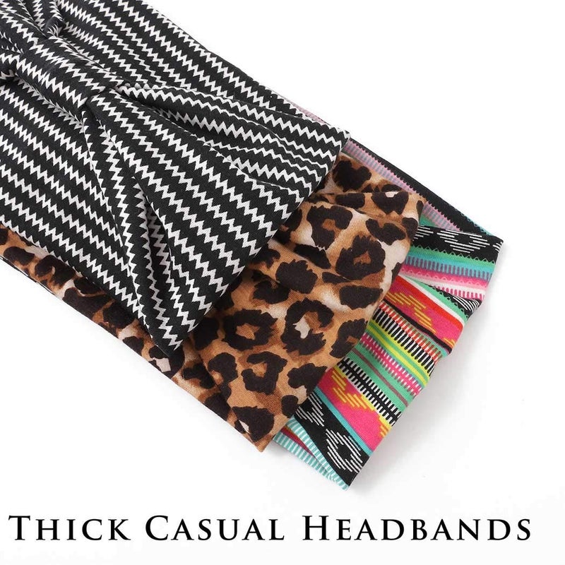 Aceorna Boho Bandeau Headbands Wide Knot Hair Band Stretch Turban Head Wraps Fashion Hair Accessories for Women 3 Pcs (Casual) - Image 4