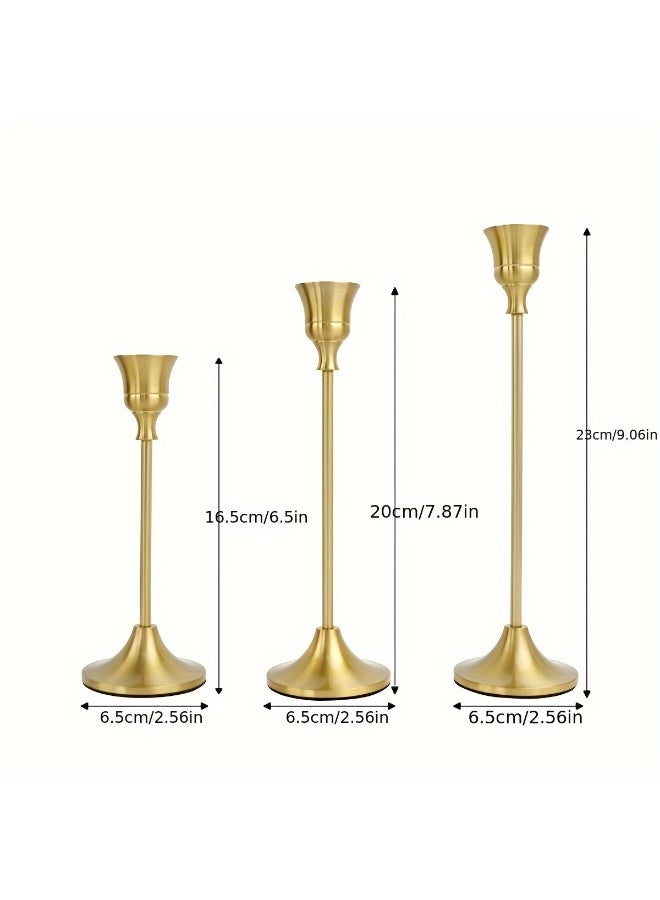 Anfan 6pcs Brushed Golden Metal Bell Candle Holders, Romantic Tabletop Decorative Centerpiece for Wedding, Christmas, Home & Hotel, Ideal Gift & Party Ornament, Candles Not Included - Image 3