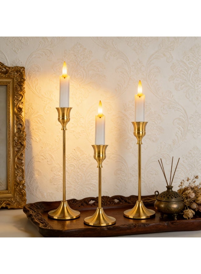 Anfan 6pcs Brushed Golden Metal Bell Candle Holders, Romantic Tabletop Decorative Centerpiece for Wedding, Christmas, Home & Hotel, Ideal Gift & Party Ornament, Candles Not Included - Image 4