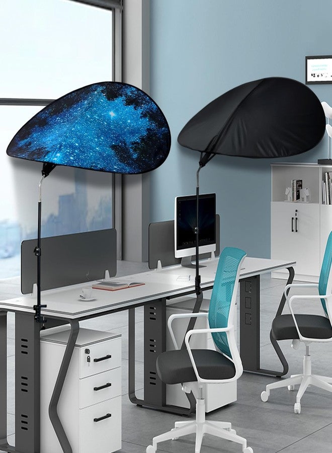 VSUNTENT Large Size 52''Office Cubicle Shade Cubicle Desk Light Shield to Block Anti-Glare Cover Light Sensitive Professionals Cubicle Light Quick Install Shading Light Shade with Clamp(Fan shaped ,52inch) - Image 3