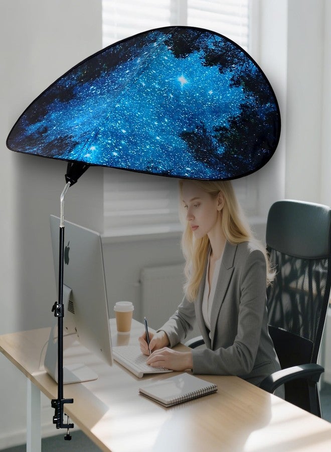 VSUNTENT Large Size 52''Office Cubicle Shade Cubicle Desk Light Shield to Block Anti-Glare Cover Light Sensitive Professionals Cubicle Light Quick Install Shading Light Shade with Clamp(Fan shaped ,52inch) - Image 4