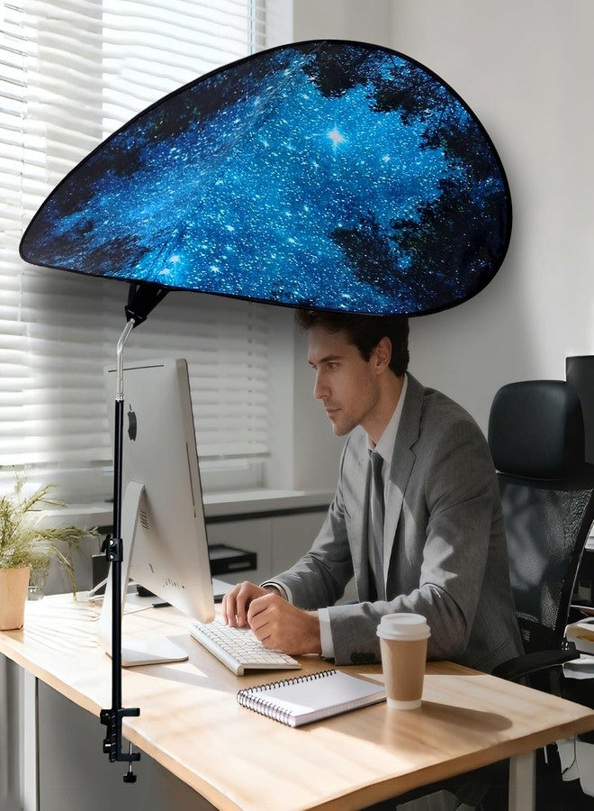 VSUNTENT Large Size 52''Office Cubicle Shade Cubicle Desk Light Shield to Block Anti-Glare Cover Light Sensitive Professionals Cubicle Light Quick Install Shading Light Shade with Clamp(Fan shaped ,52inch) - Image 2