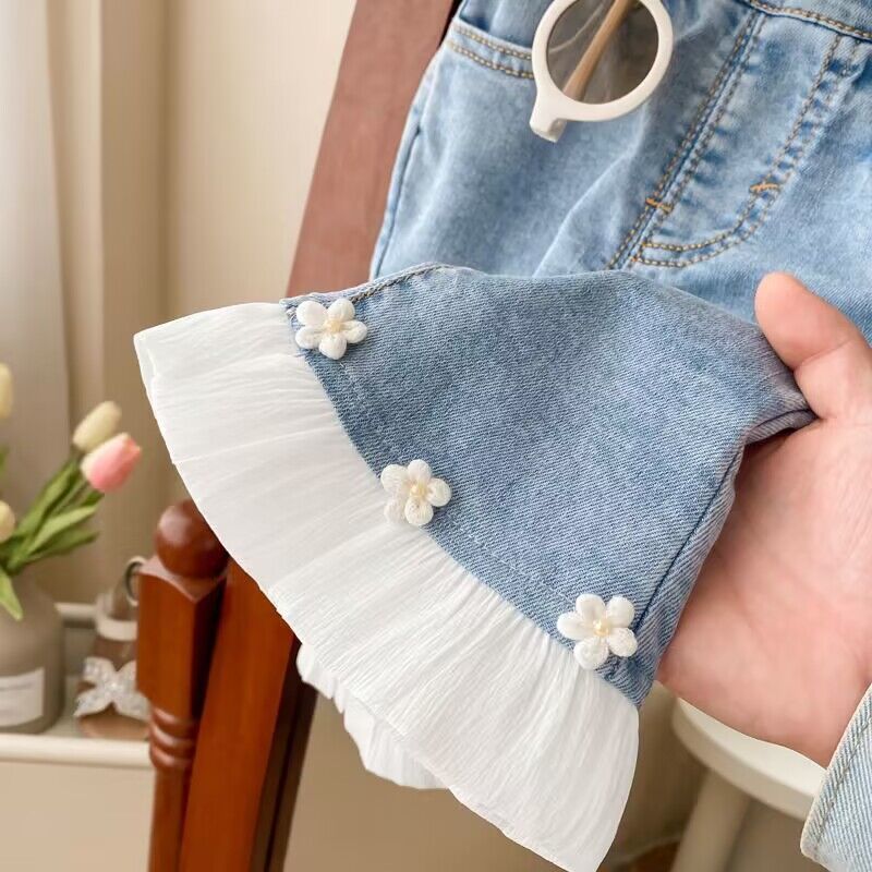 Girls' Jeans Spring Stylish Children'S Long Pants For Girls Baby Outerwear Toddler Flared Pants Autumn - Image 3