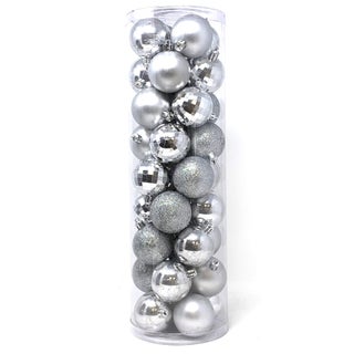 allgala Christmas Balls 36 PK 2 Inch (5CM) Pre-Strung Shatter Proof Christmas Ornament Balls for Xmas Tree-4 Style-Silver - pzsku/Z73B51AD91F04326062C6Z/45/1749668315/3a2a373f-f481-4395-8086-a3d0b596d377