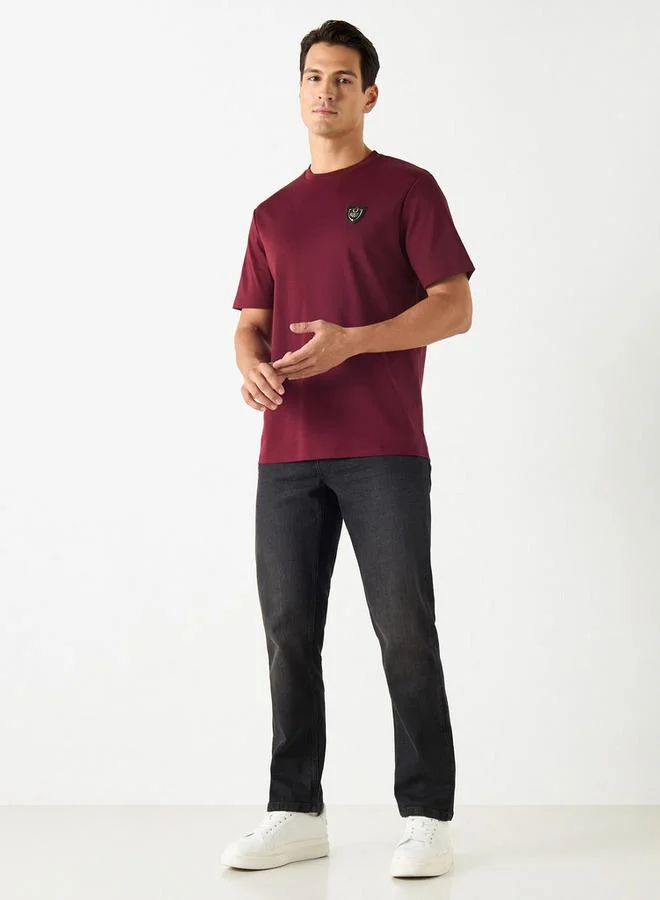 Emperor Emperor Applique Detail T-shirt with Short Sleeves