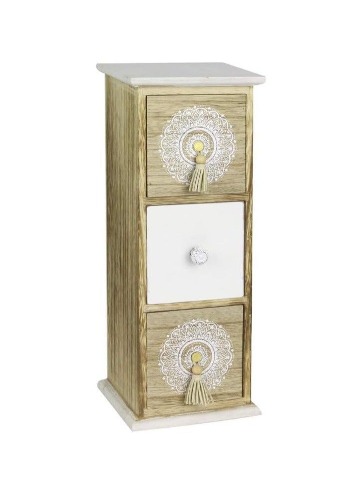 Home Deco وحدة تخزين بـ 3 أدراج من Home Deco Factory - خشب بنمط بوهيمي - Image 1
