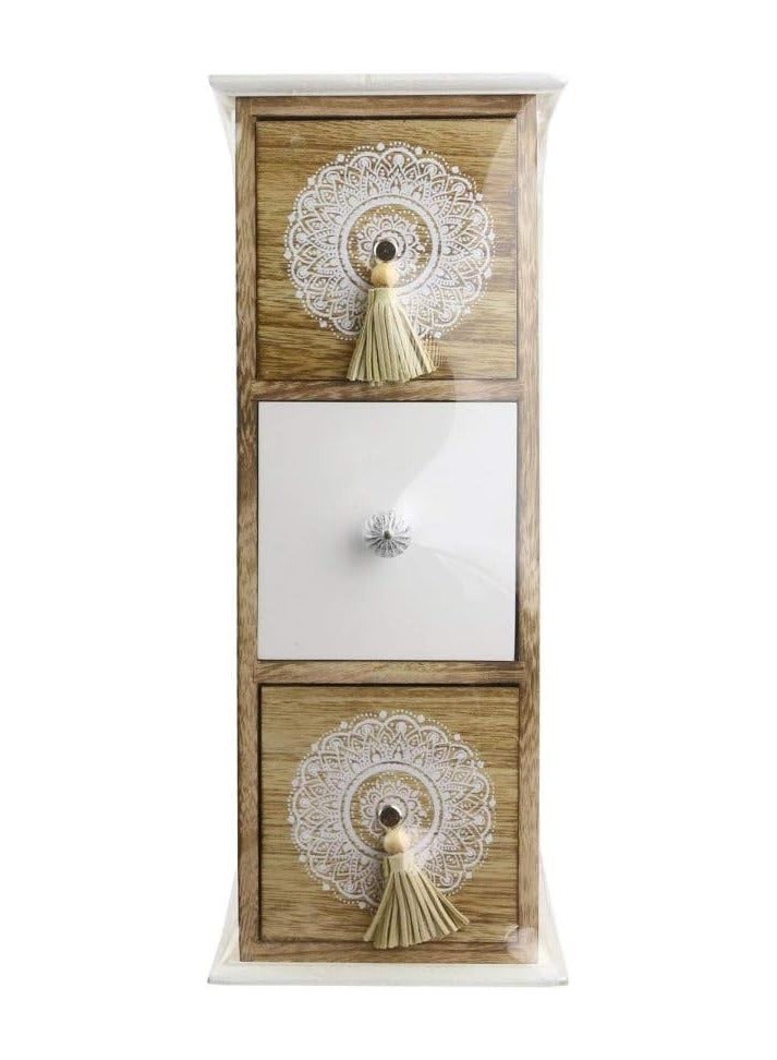 Home Deco وحدة تخزين بـ 3 أدراج من Home Deco Factory - خشب بنمط بوهيمي - Image 3