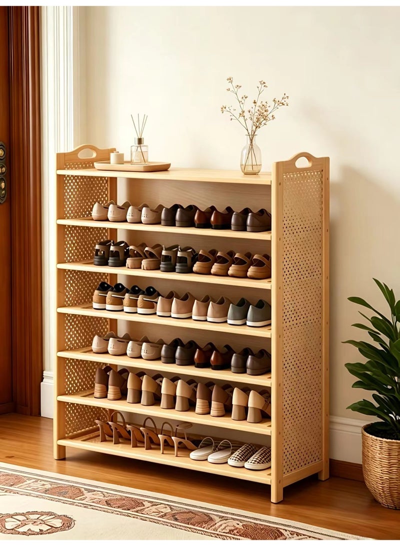 ChenDa 6‑Tier Bamboo Shoe Rack, Large Capacity Shoe Storage, Ventilated Side Panels, Safe Rounded Corners for Entryway & Living Room - Image 1