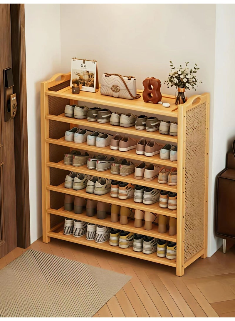 ChenDa 6‑Tier Bamboo Shoe Rack, Large Capacity Shoe Storage, Ventilated Side Panels, Safe Rounded Corners for Entryway & Living Room - Image 3