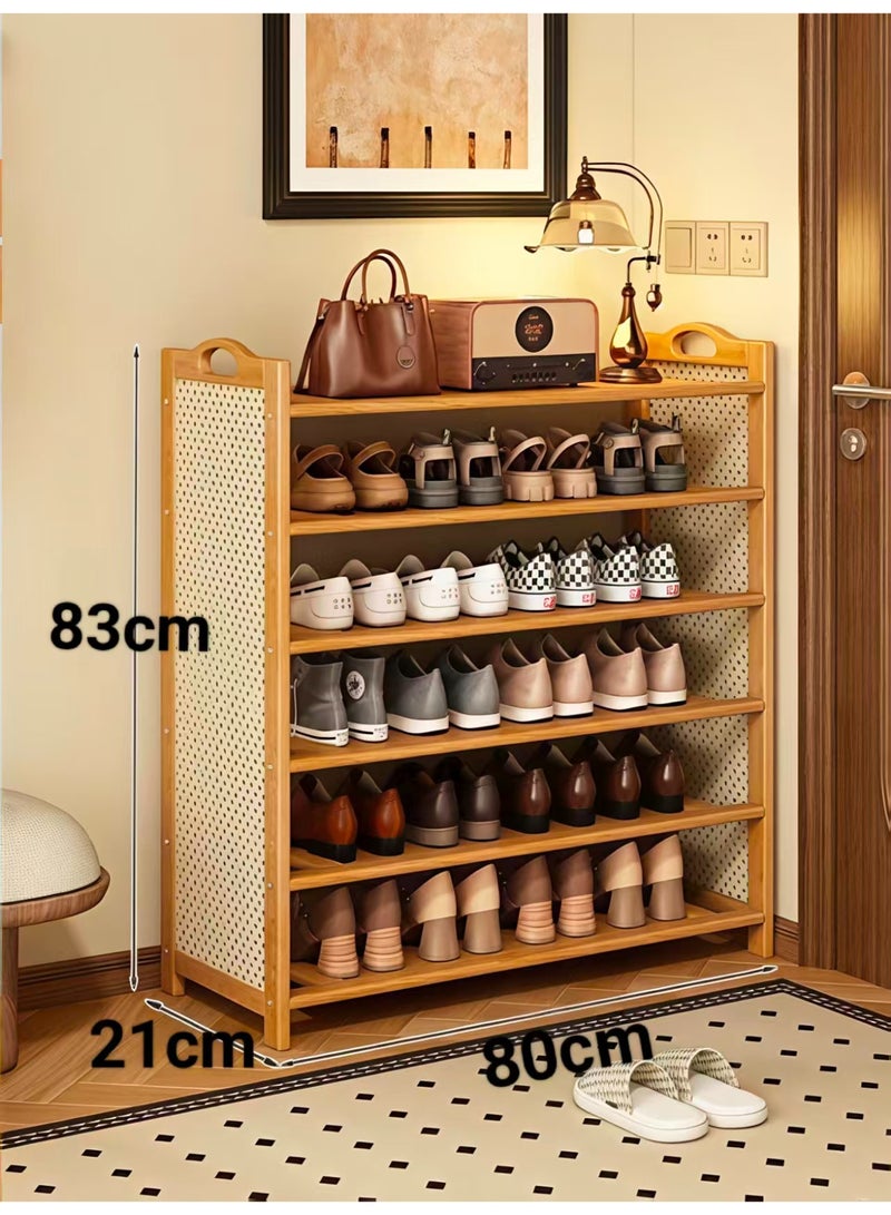 ChenDa 6‑Tier Bamboo Shoe Rack, Large Capacity Shoe Storage, Ventilated Side Panels, Safe Rounded Corners for Entryway & Living Room - Image 2