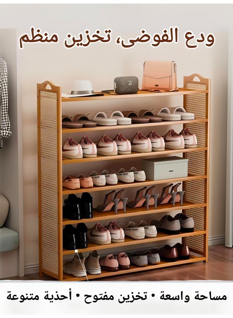 ChenDa 6‑Tier Bamboo Shoe Rack, Large Capacity Shoe Storage, Ventilated Side Panels, Safe Rounded Corners for Entryway & Living Room - Image 4