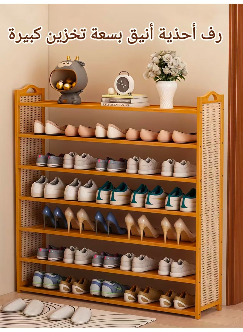 ChenDa 6‑Tier Bamboo Shoe Rack, Large Capacity Shoe Storage, Ventilated Side Panels, Safe Rounded Corners for Entryway & Living Room - Image 5