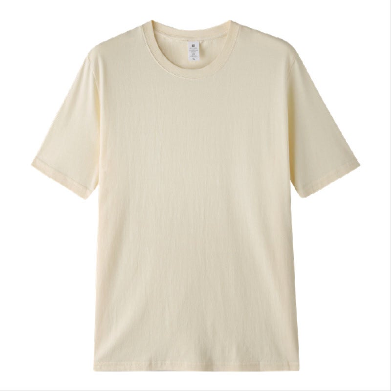 Cotton Round Neck 200g Loose Tee Unisex Summer sky blue - Image 4